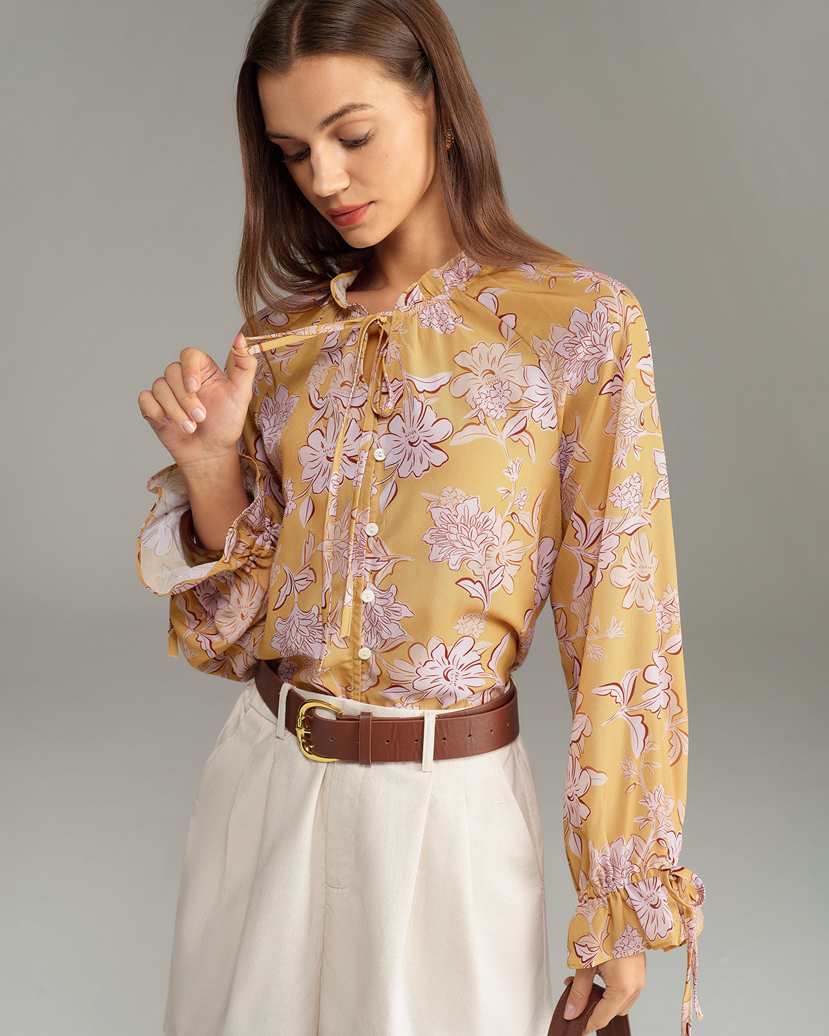 Women's Woven Polyester Shirt Tops - RIHOAS