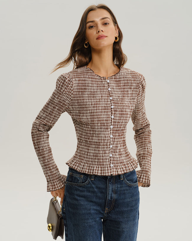 Women's Woven Polyester Shirt Tops - RIHOAS