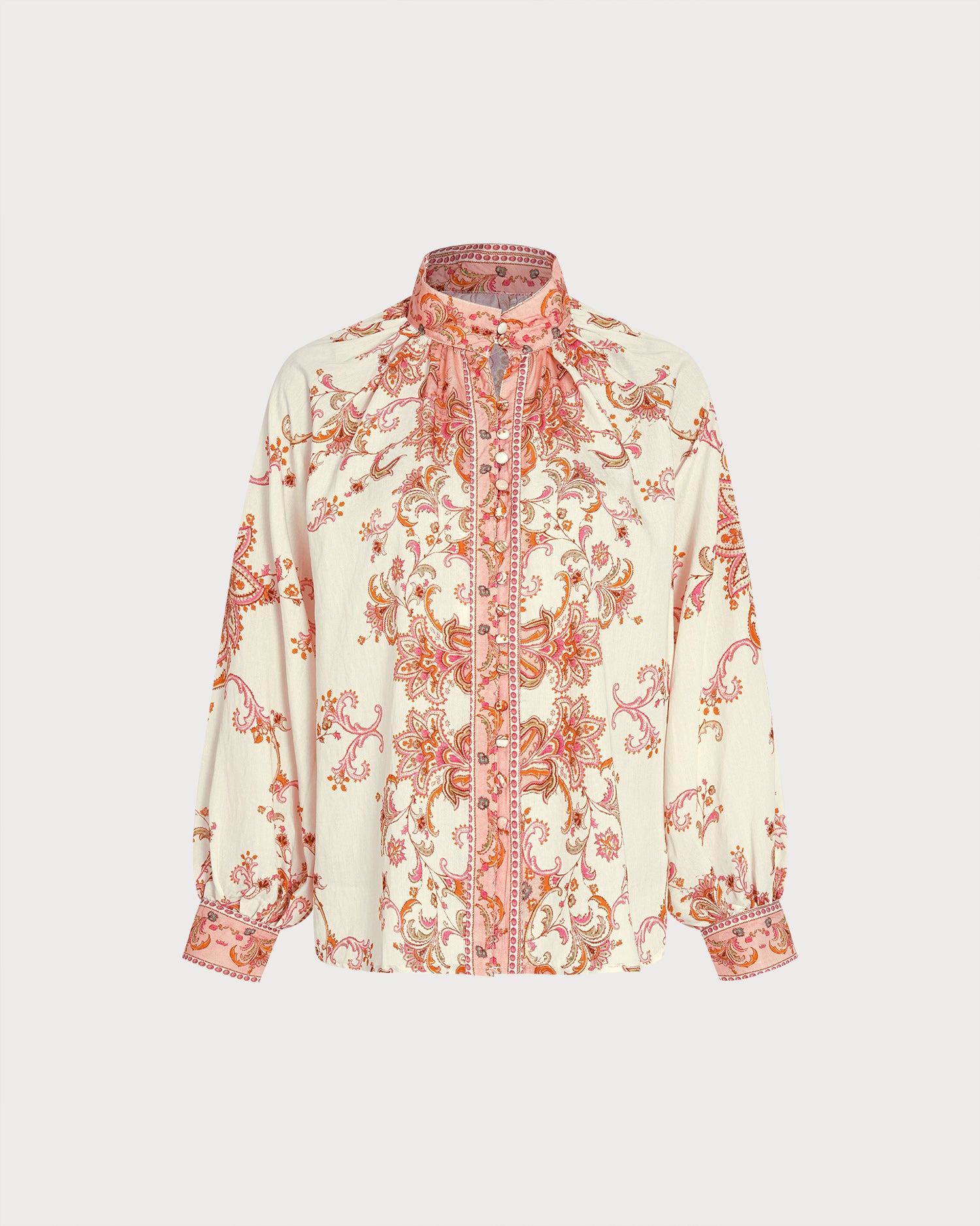 Apricot Turtle Floral Button Shirt 02