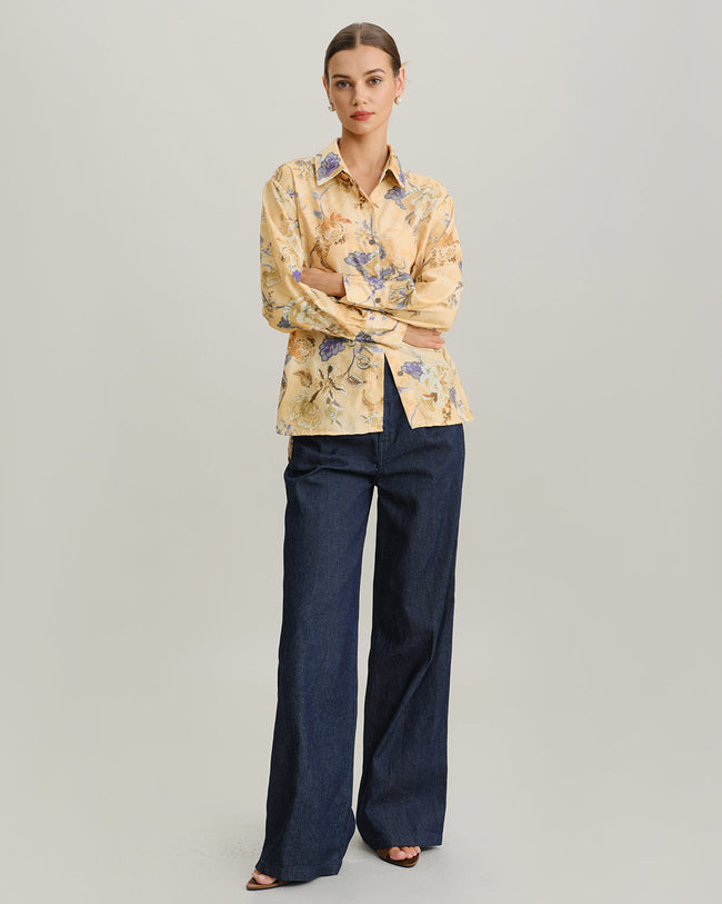 Women's Woven Polyester Shirts Tops - RIHOAS