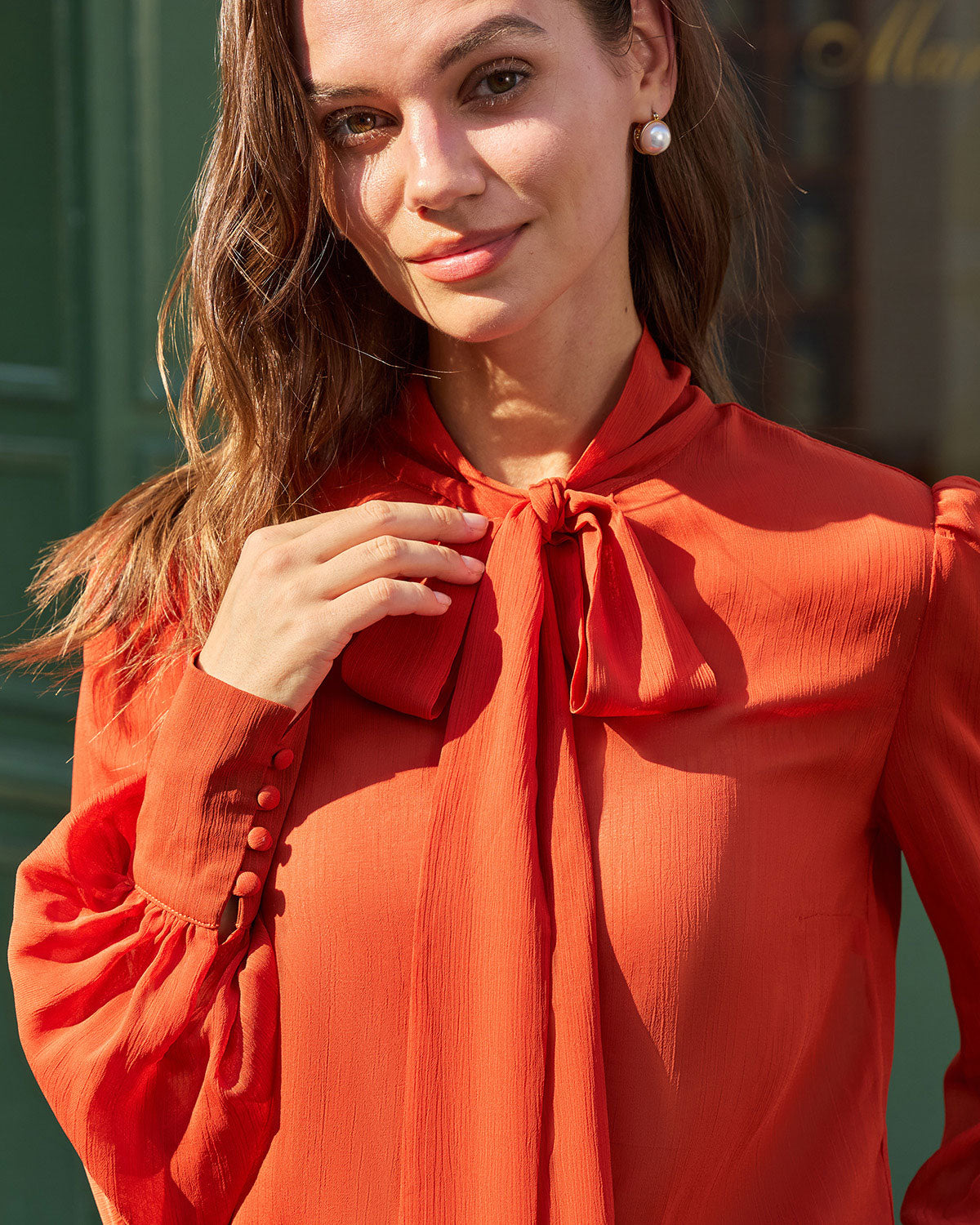 Women's Woven Polyester Shirts Tops - RIHOAS