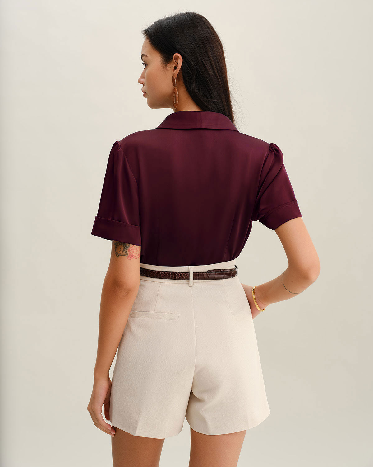 Women's Woven Polyester Shirts Tops - RIHOAS