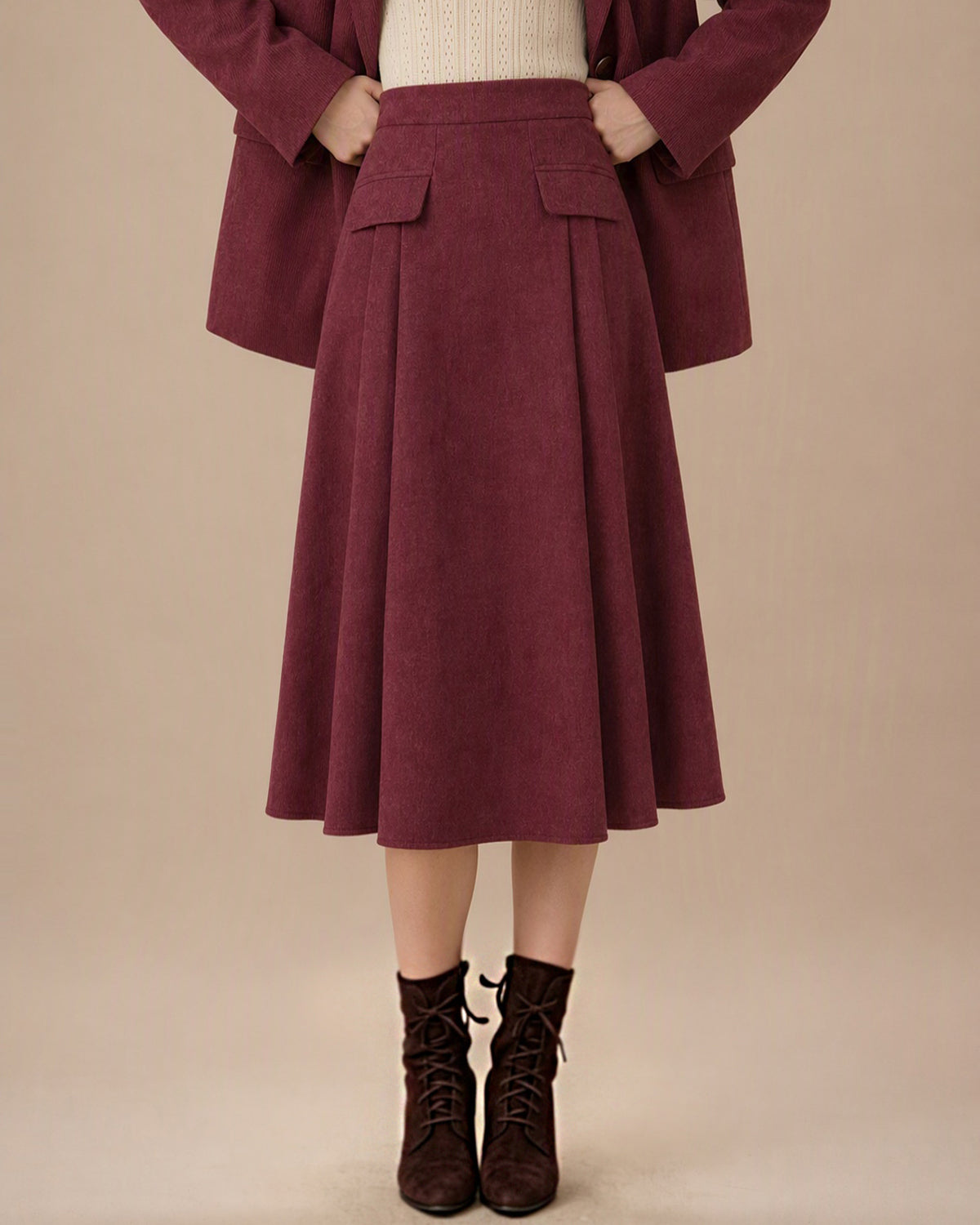 Women's Woven Polyester Skirt - RIHOAS