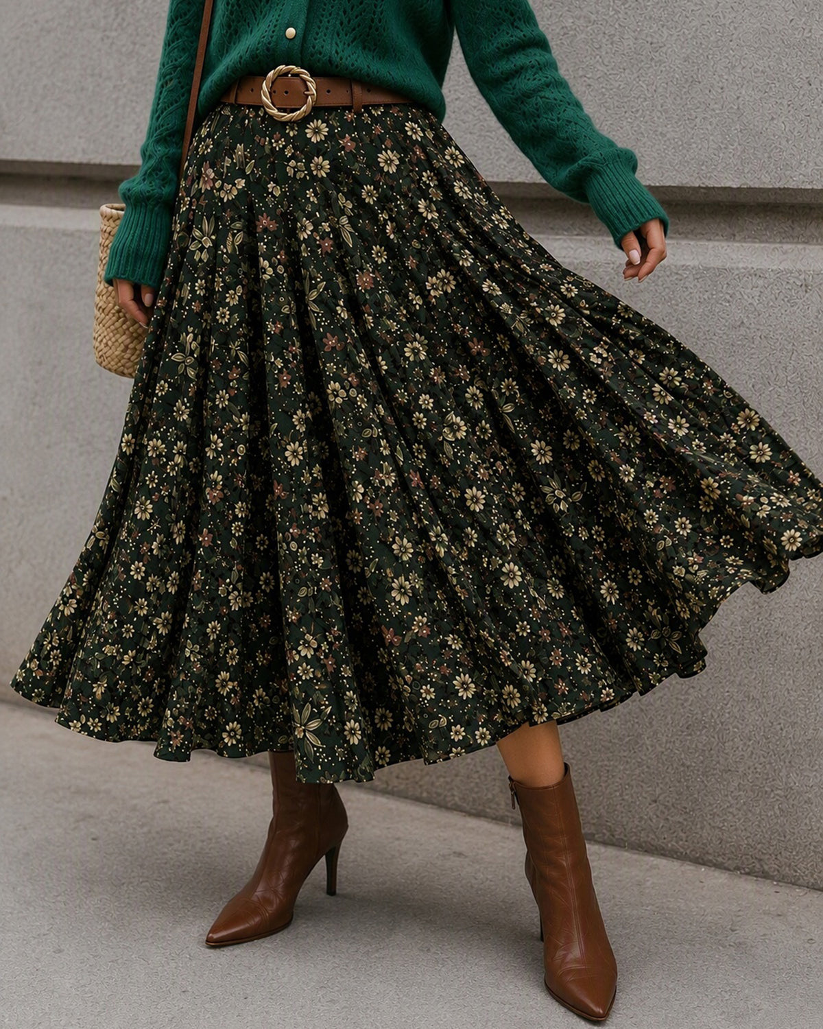 Women's Woven Polyester Skirt - RIHOAS