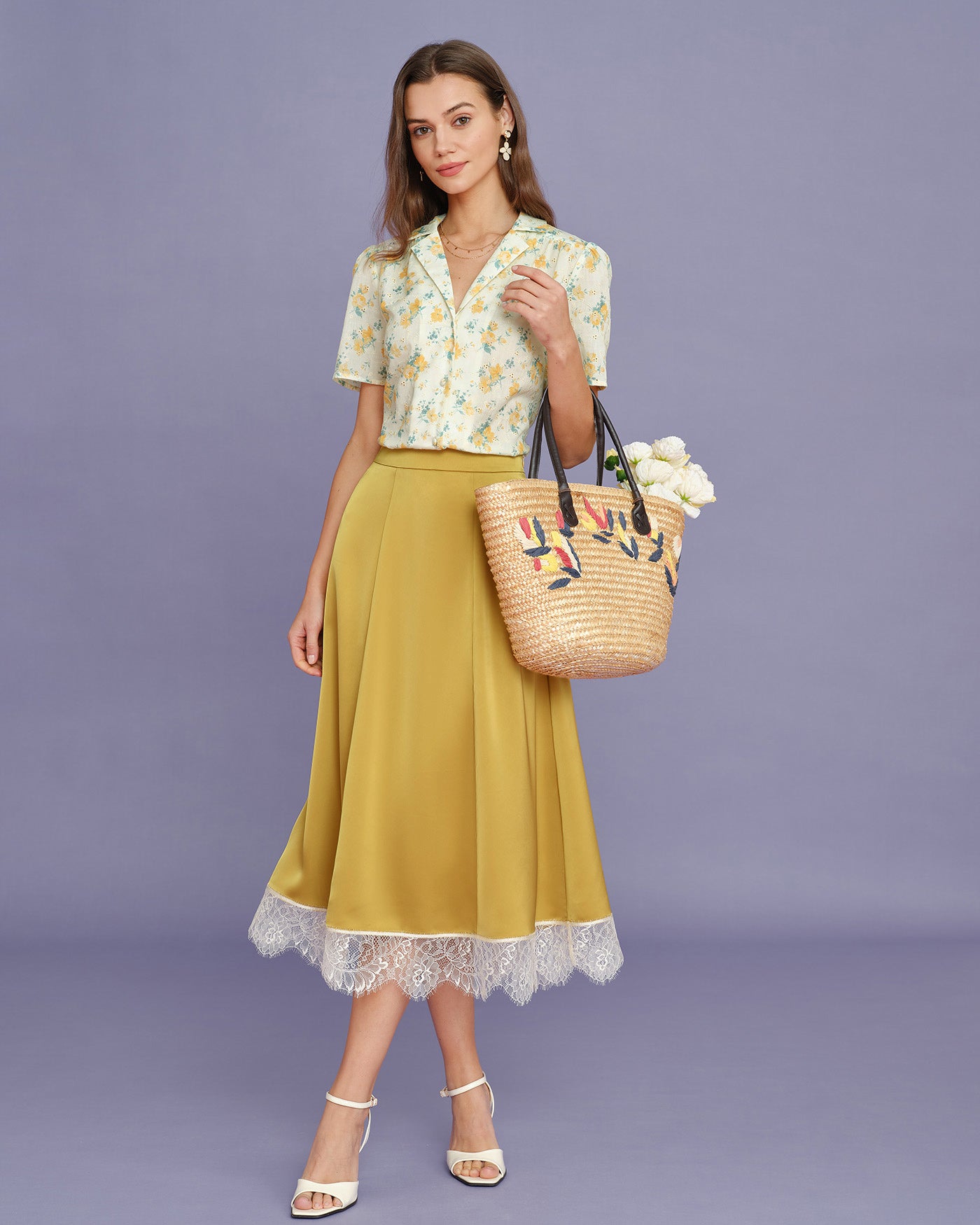 Women's Woven Polyester Skirt Bottoms - RIHOAS