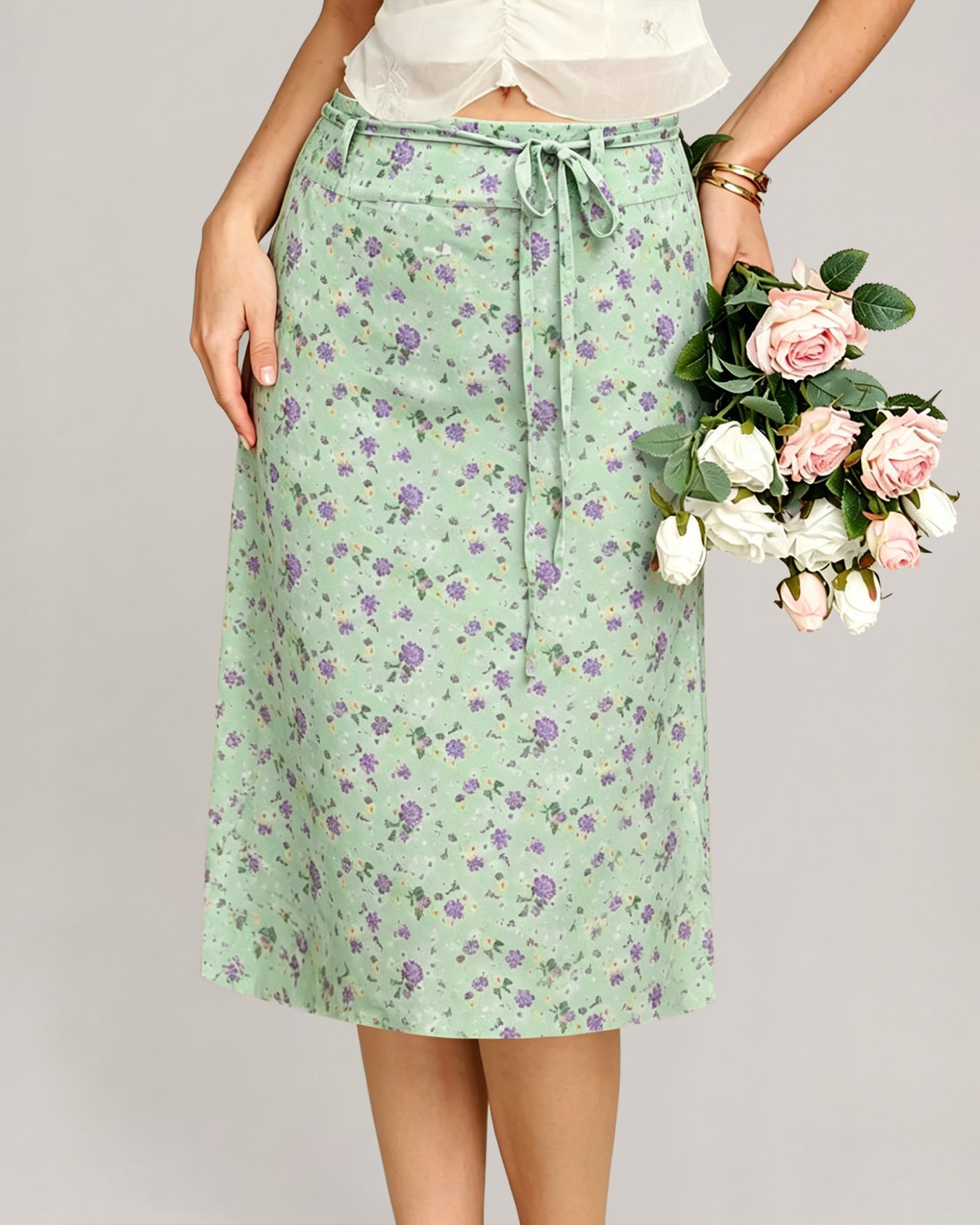 Women's Woven Polyester Skirt Bottoms - RIHOAS
