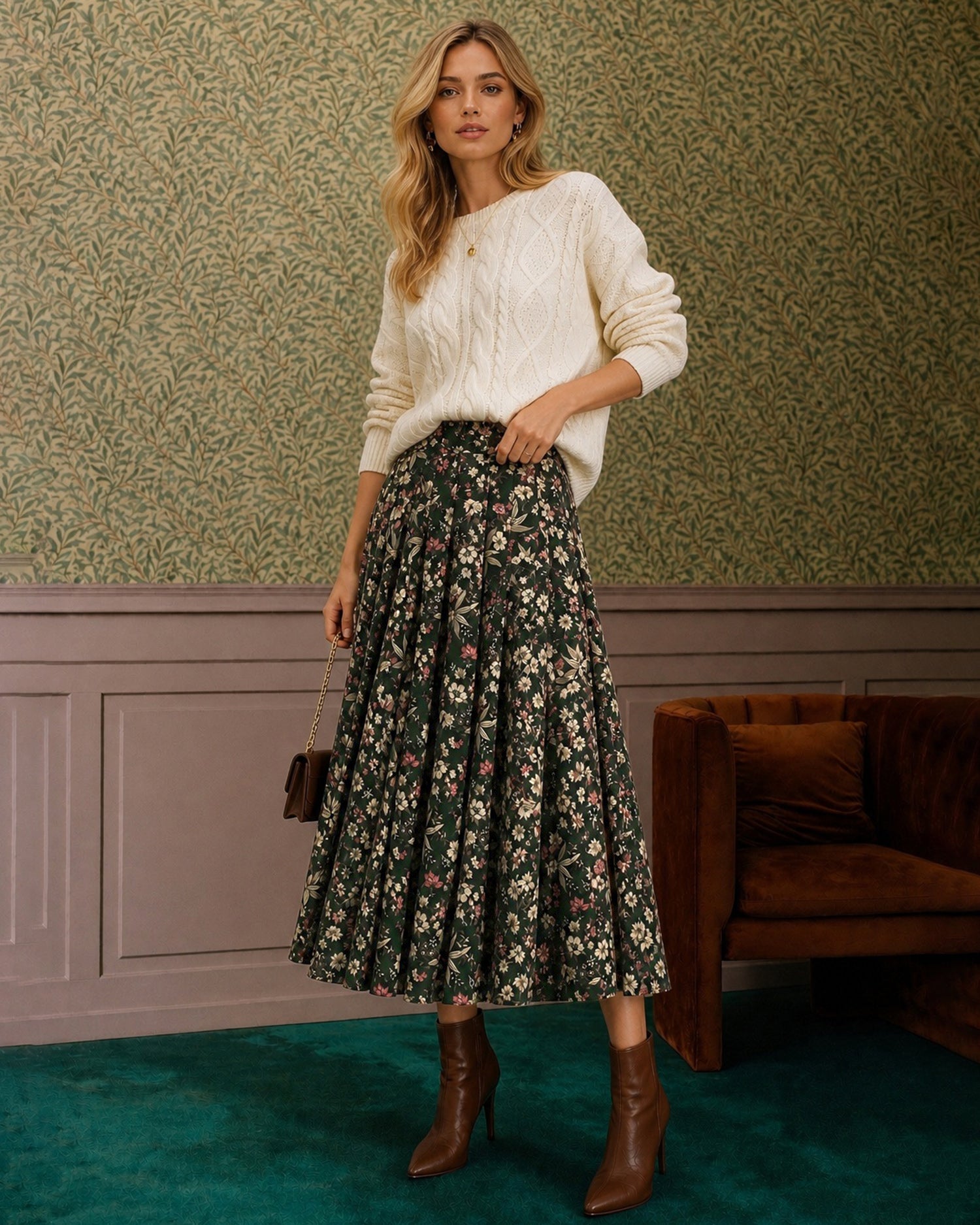 Women's Woven Polyester Skirt - RIHOAS