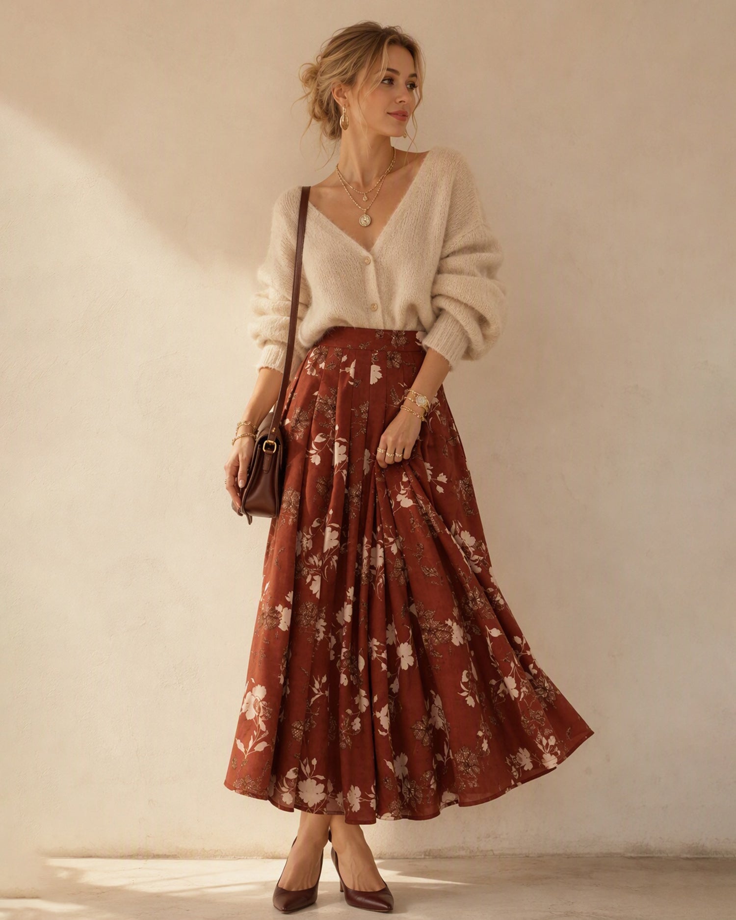 Women's Woven Polyester Skirt - RIHOAS