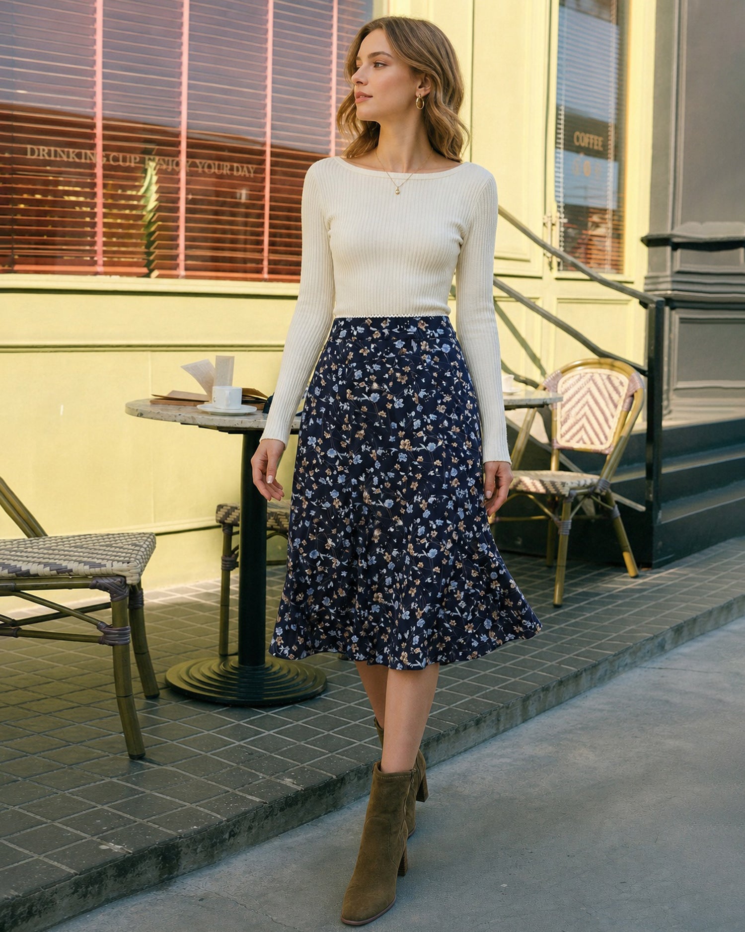 Women's Woven Polyester Skirt - RIHOAS