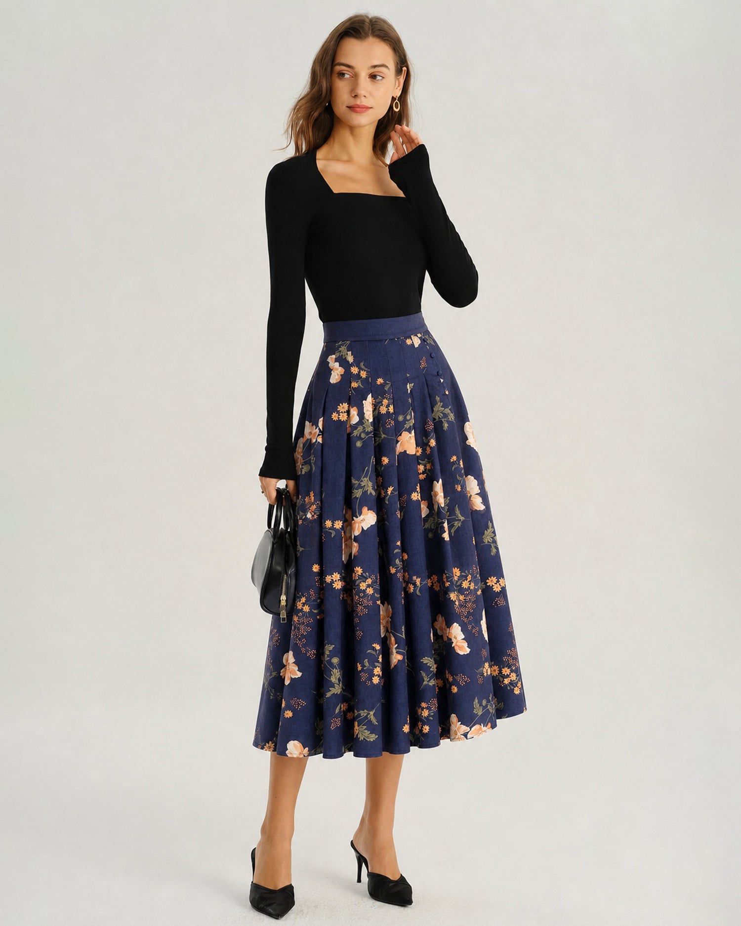 Women's Woven Polyester Skirt - RIHOAS