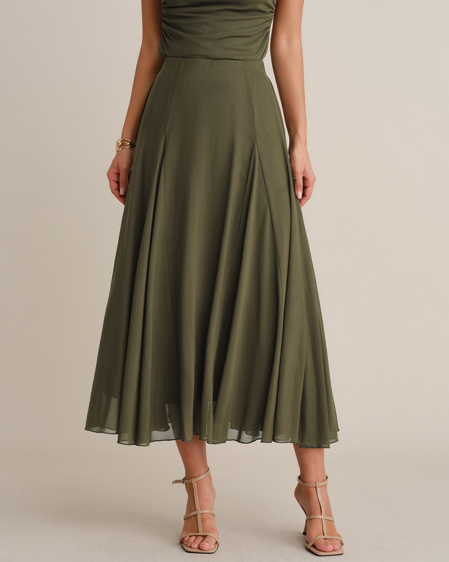 Women's Woven Polyester Skirt - RIHOAS - 02