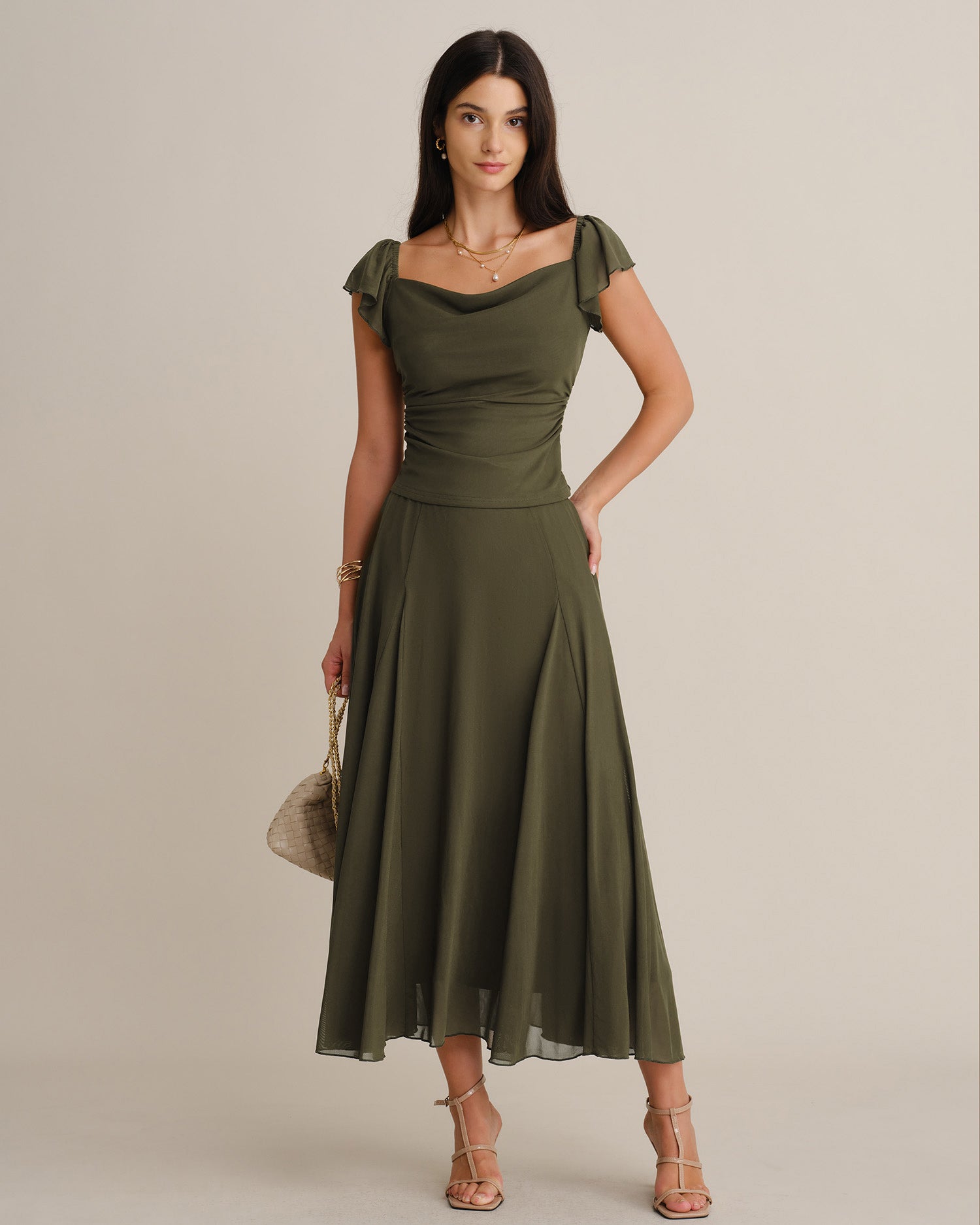 Women's Woven Polyester Skirt - RIHOAS - 01