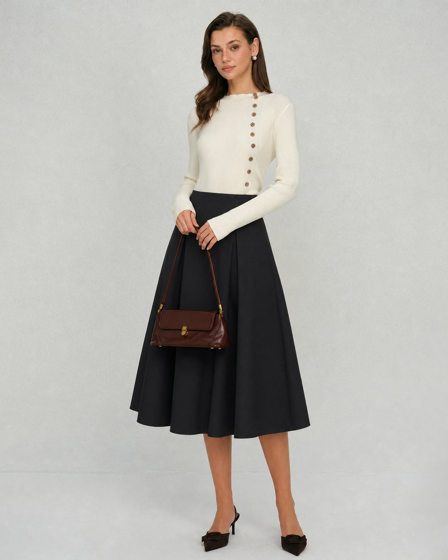 Women's Woven Polyester Skirt - RIHOAS