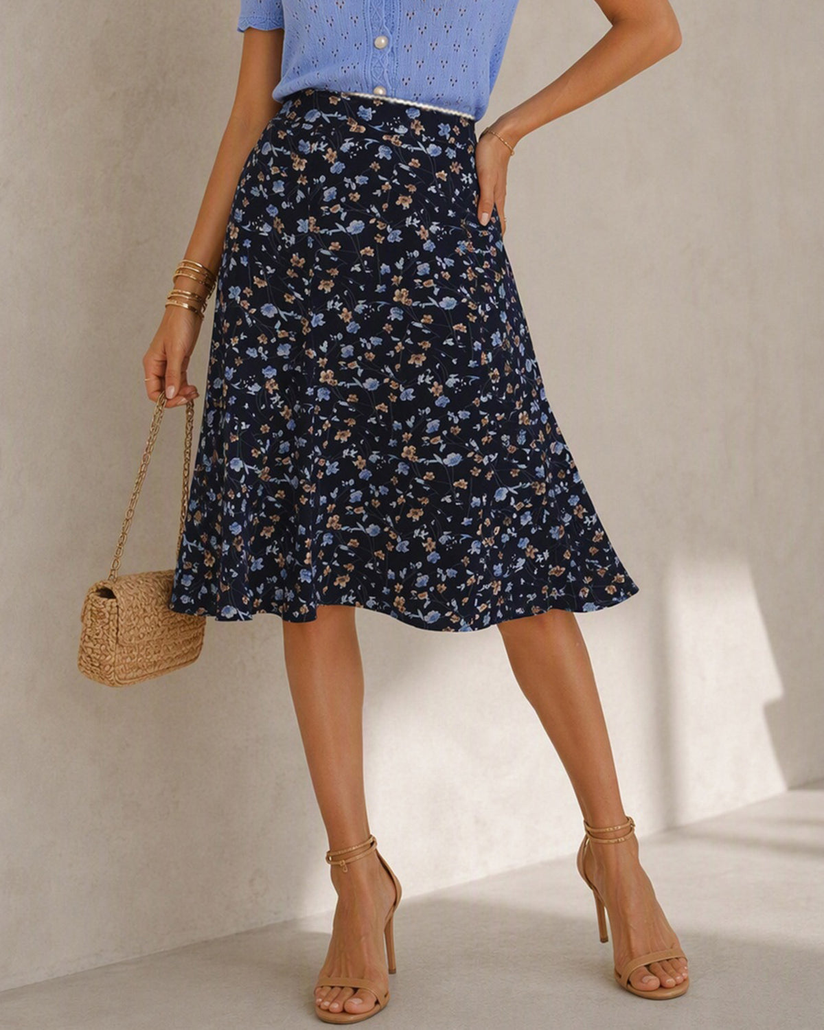 Women's Woven Polyester Skirt - RIHOAS