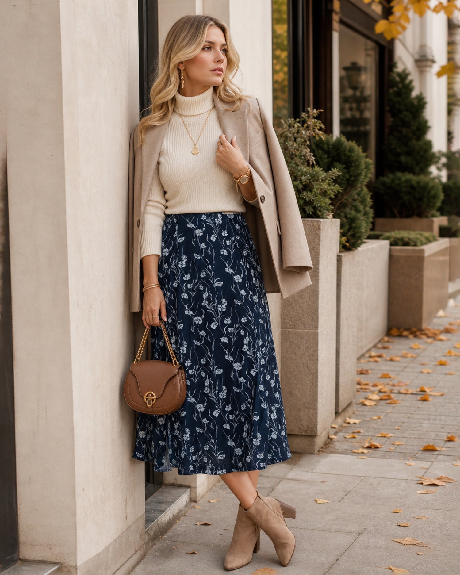 Women's Woven Polyester Skirt - RIHOAS