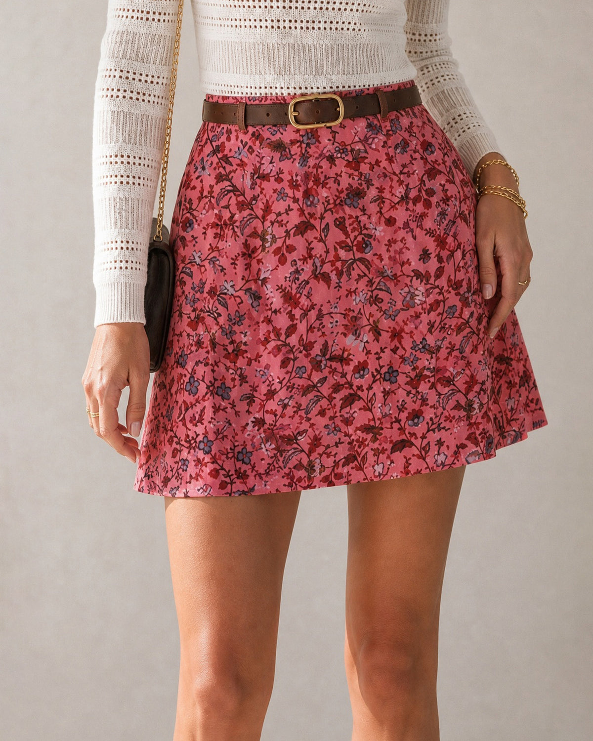 Women's Woven Polyester Skirt - RIHOAS