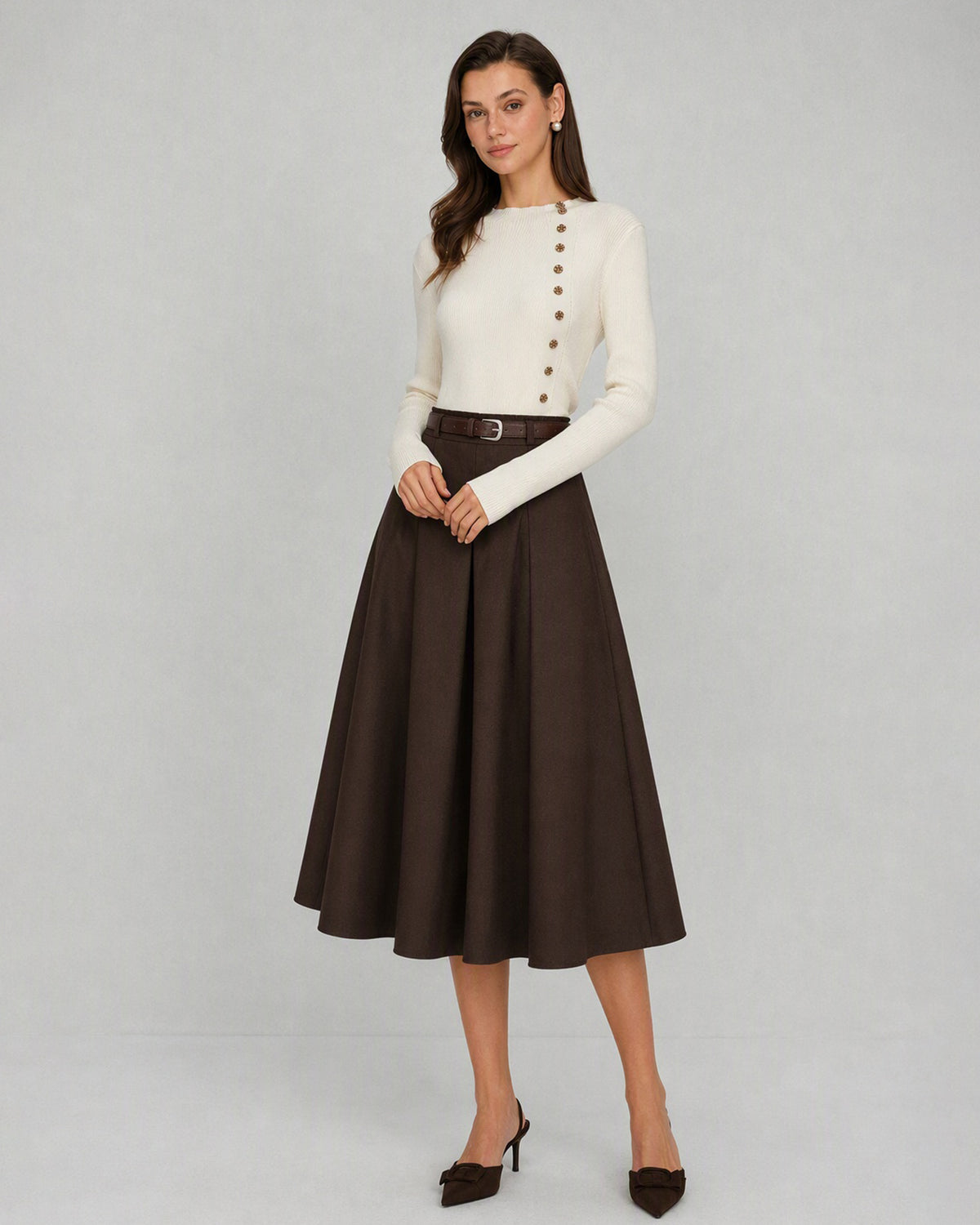Women's Woven Polyester Skirt - RIHOAS