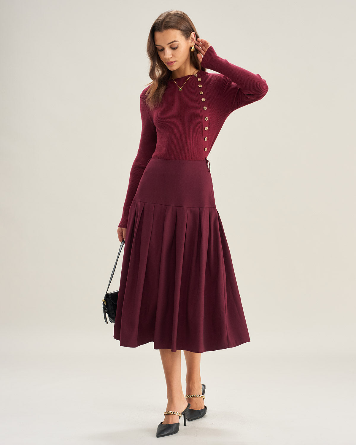 Women's Woven Polyester Skirt Bottoms - RIHOAS