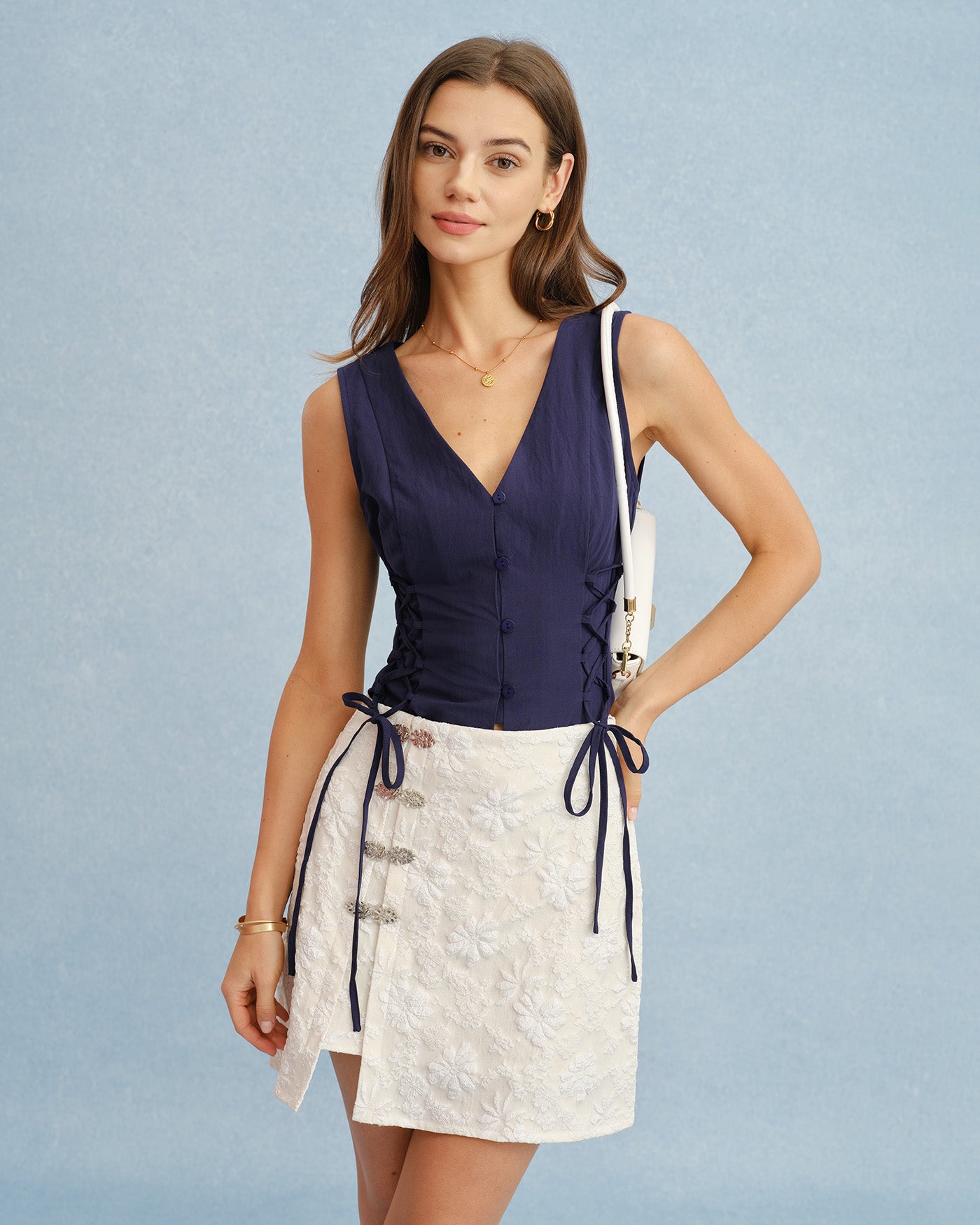 Women's Woven Polyester Skirt Bottoms - RIHOAS