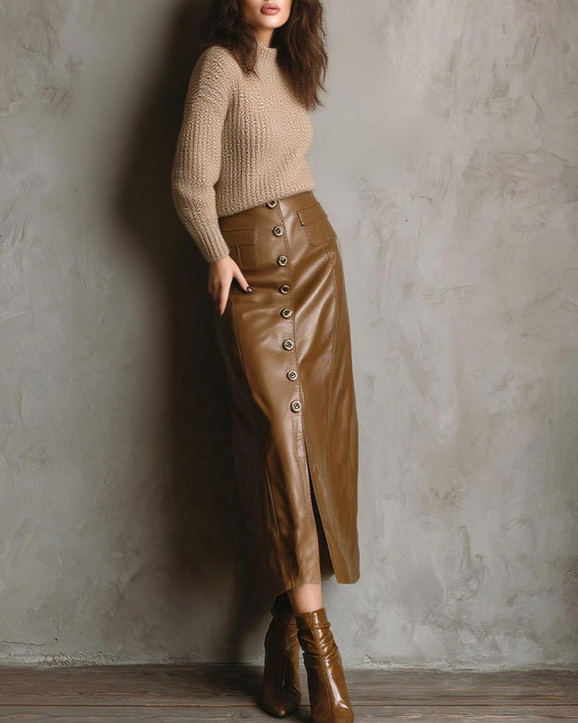 Women's Woven Polyester Skirt Bottoms - RIHOAS