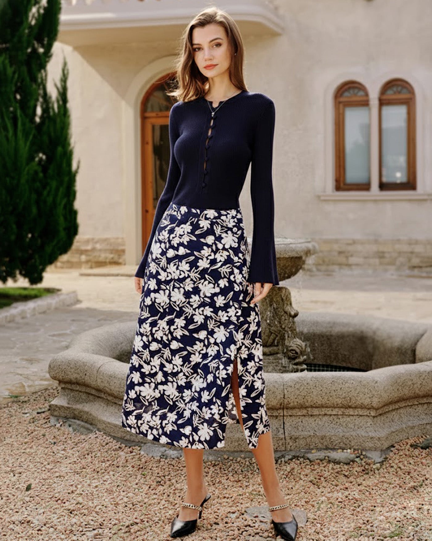 Women's Woven Polyester Skirt Bottoms - RIHOAS