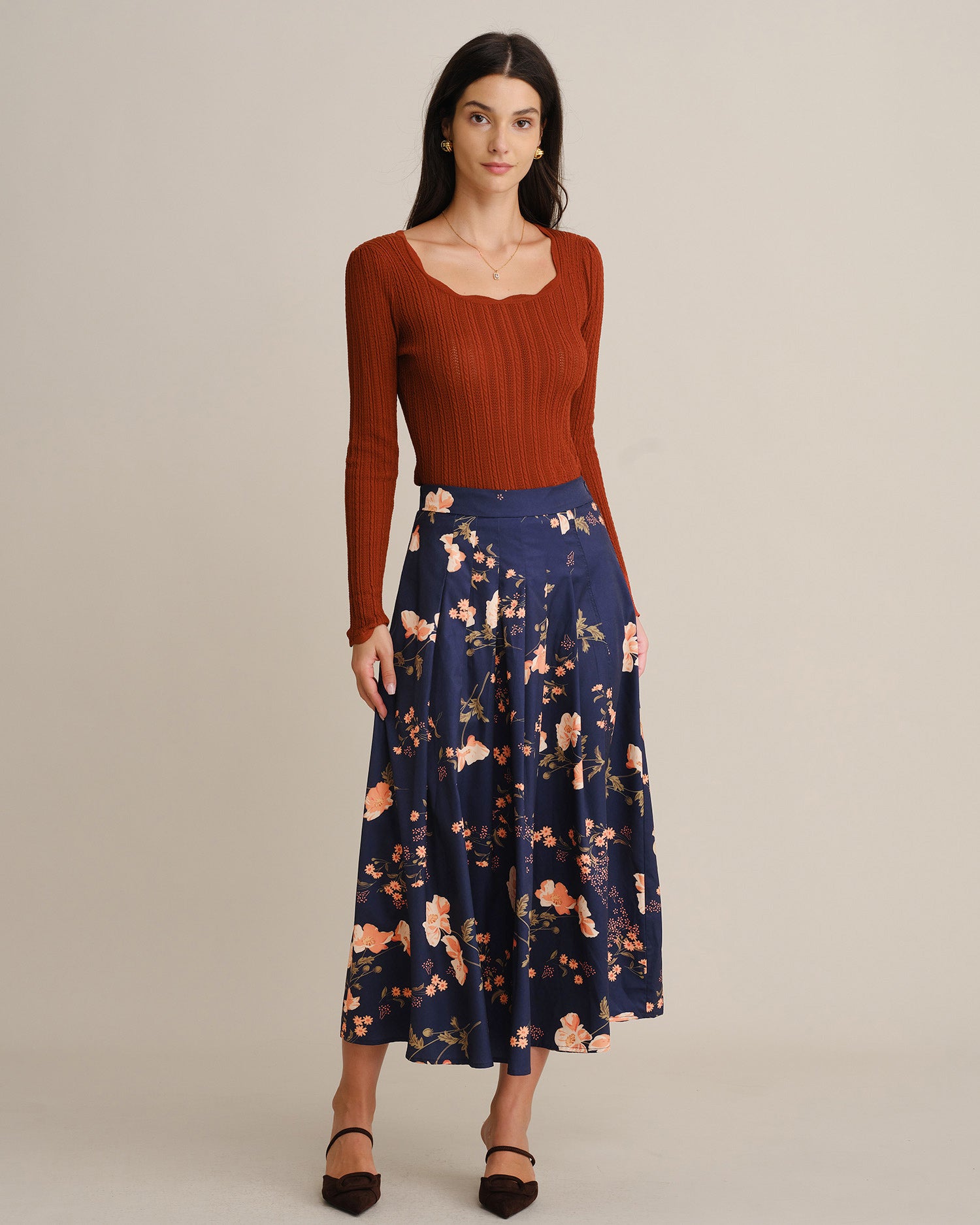 Women's Woven Polyester Skirt - RIHOAS - 01
