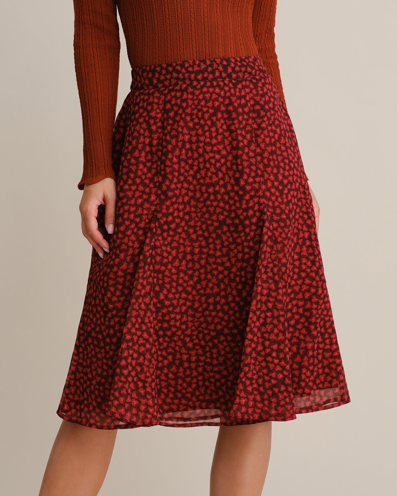 Women's Woven Polyester Skirt - RIHOAS - 02