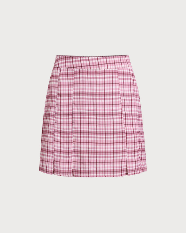 Women's Woven Polyester Skirt Pink Bottoms - RIHOAS