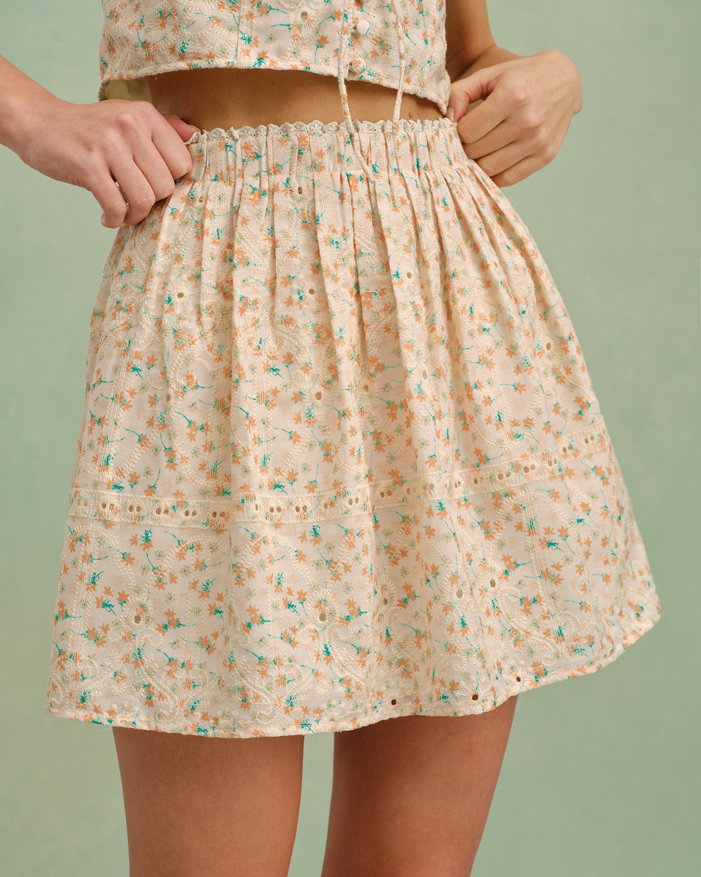 Women's Woven Polyester Skirt Yellow Bottoms - RIHOAS
