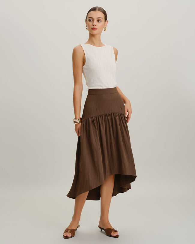 Women's Woven Polyester Skirts Bottoms - RIHOAS