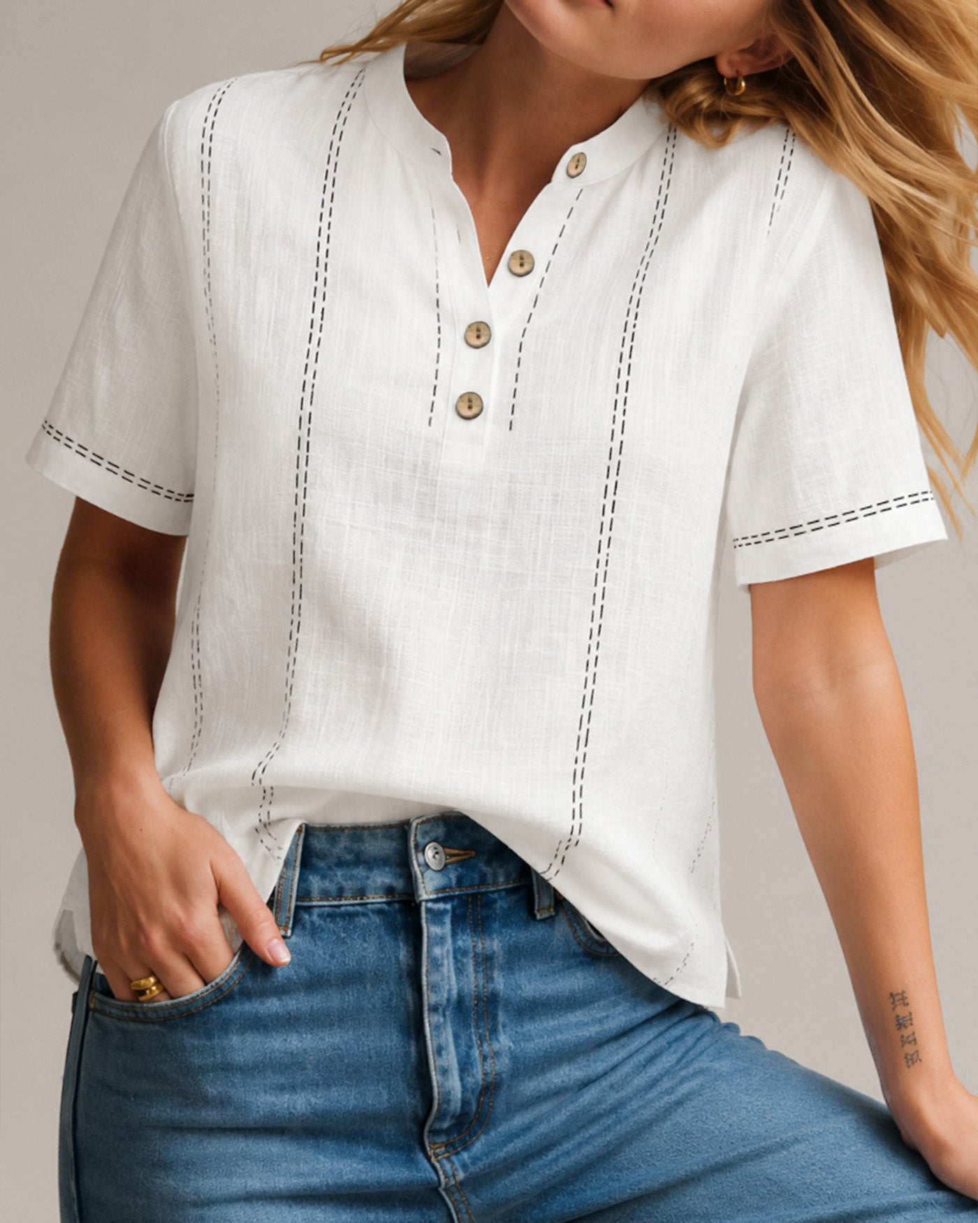 Women's Woven Polyester Top Tops - RIHOAS