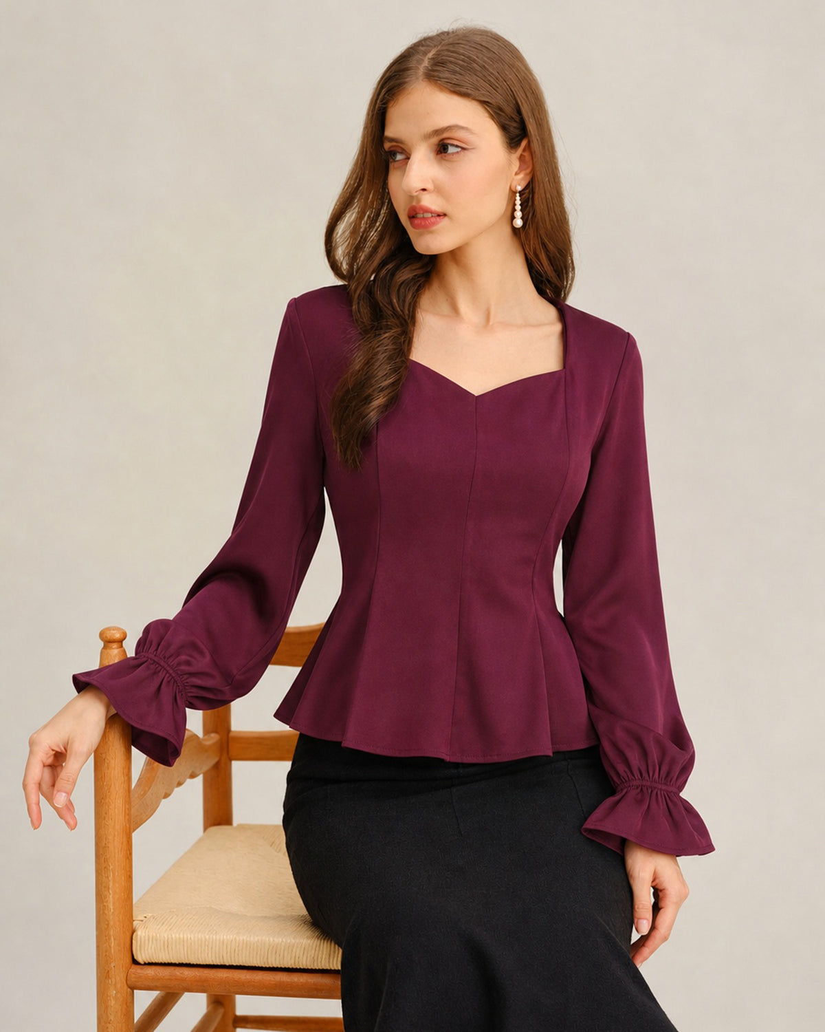 Women's Woven Polyester Top - RIHOAS - 01