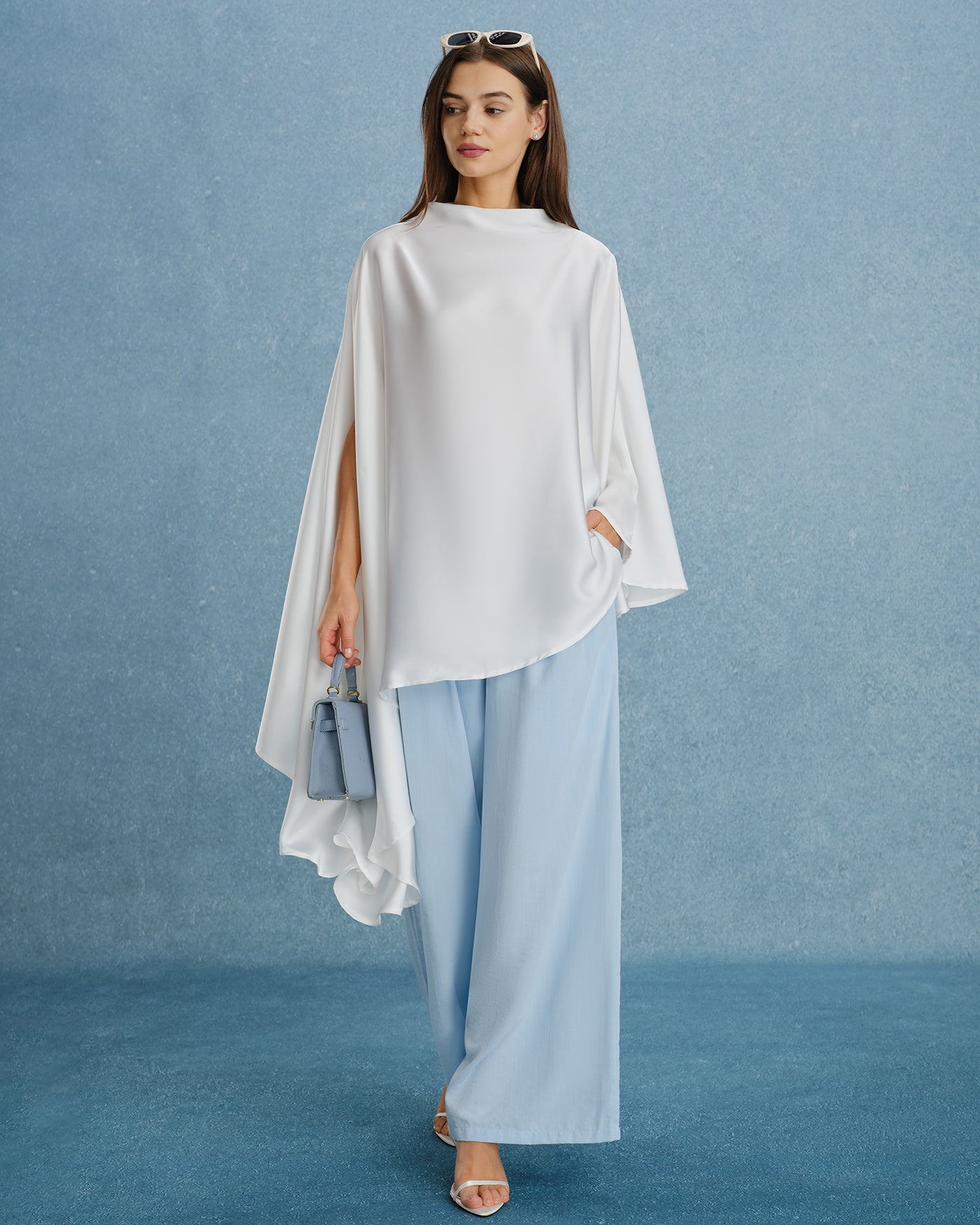 Women’s Woven Polyester Top White Tops - RIHOAS