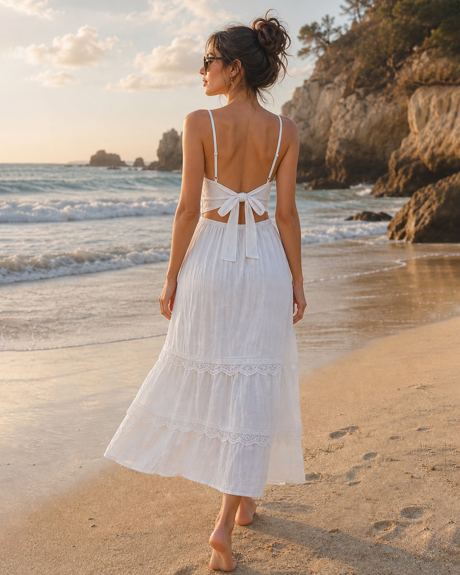 Women's Woven Viscose Beach Dress - RIHOAS - 01