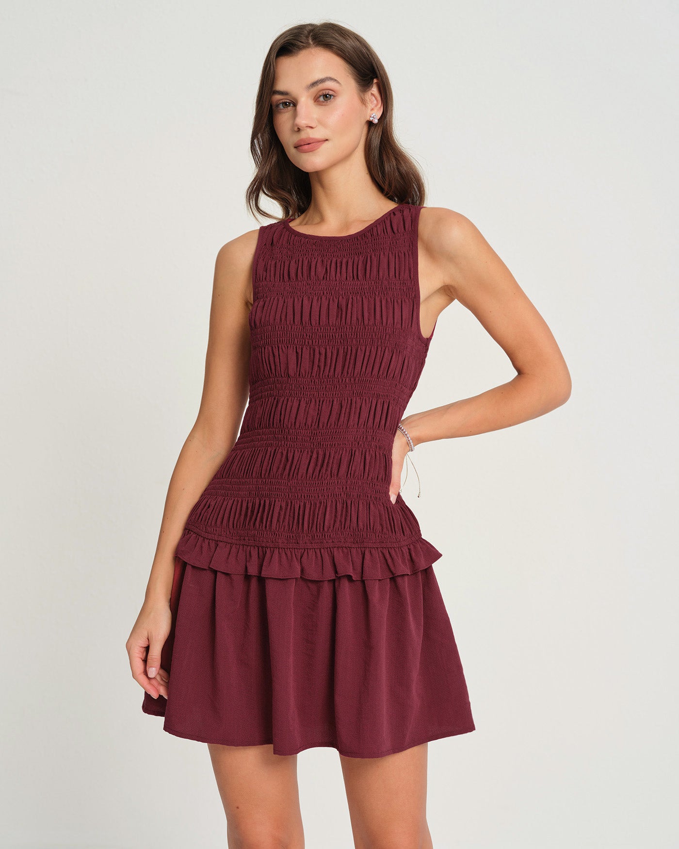 Women's Woven Viscose Mini Dress Dresses - RIHOAS
