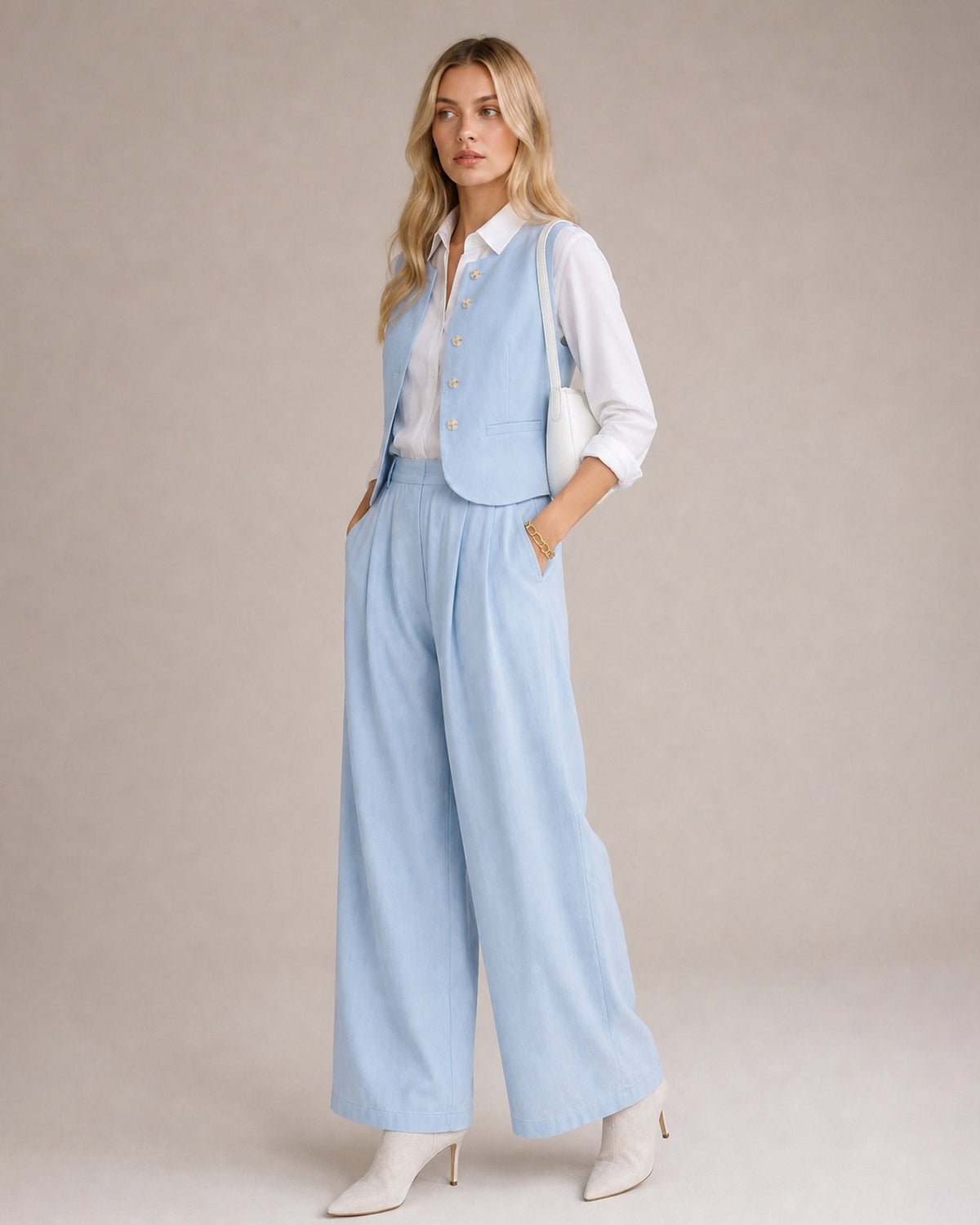 Women's Woven Viscose Vest - RIHOAS