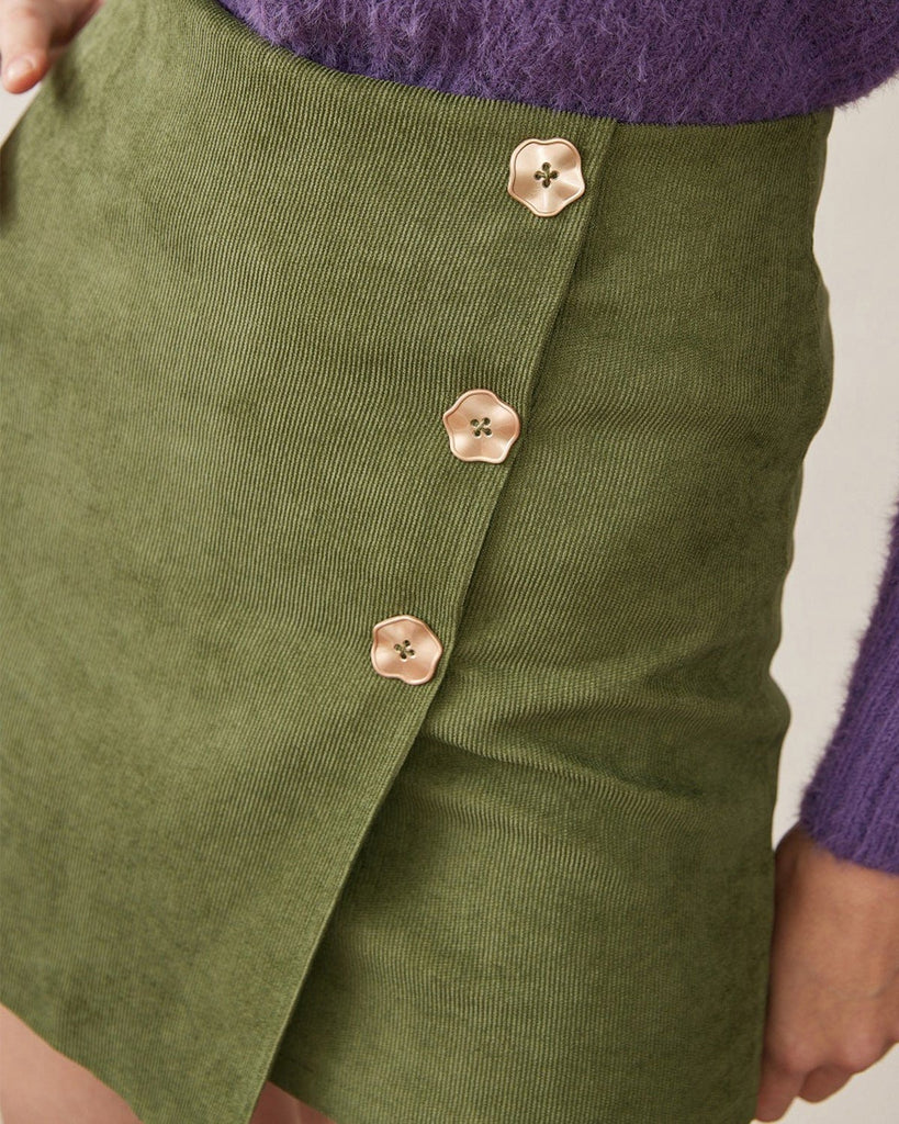The Button Detailed A-line Skirt - RIHOAS