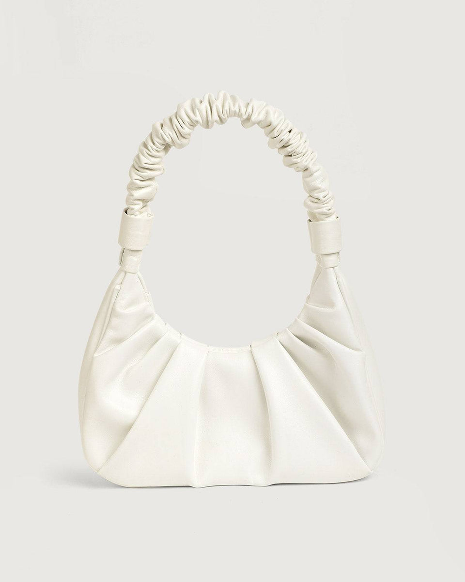 Ruched clutch bag white clearance