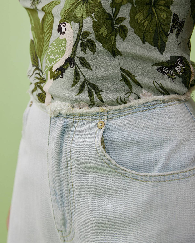 The Premium-fabric Wide-leg Crop Jeans - RIHOAS