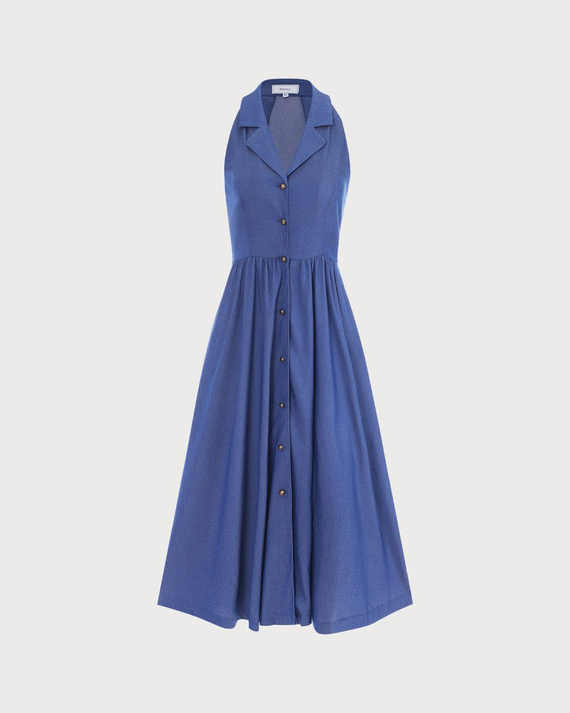 The Lapel Tunic Midi Dress Dresses - RIHOAS
