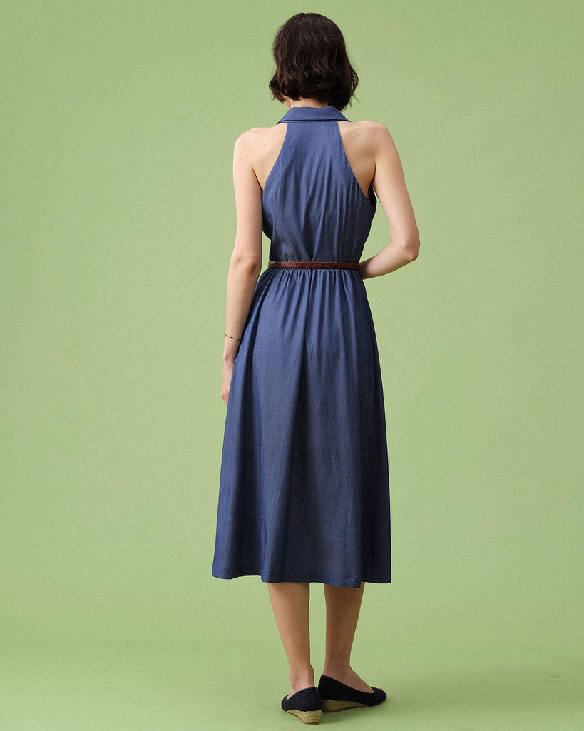 The Lapel Tunic Midi Dress Dresses - RIHOAS