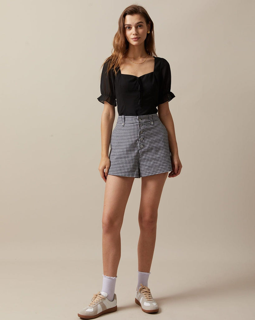The Plaid Button Up Shorts Bottoms - RIHOAS