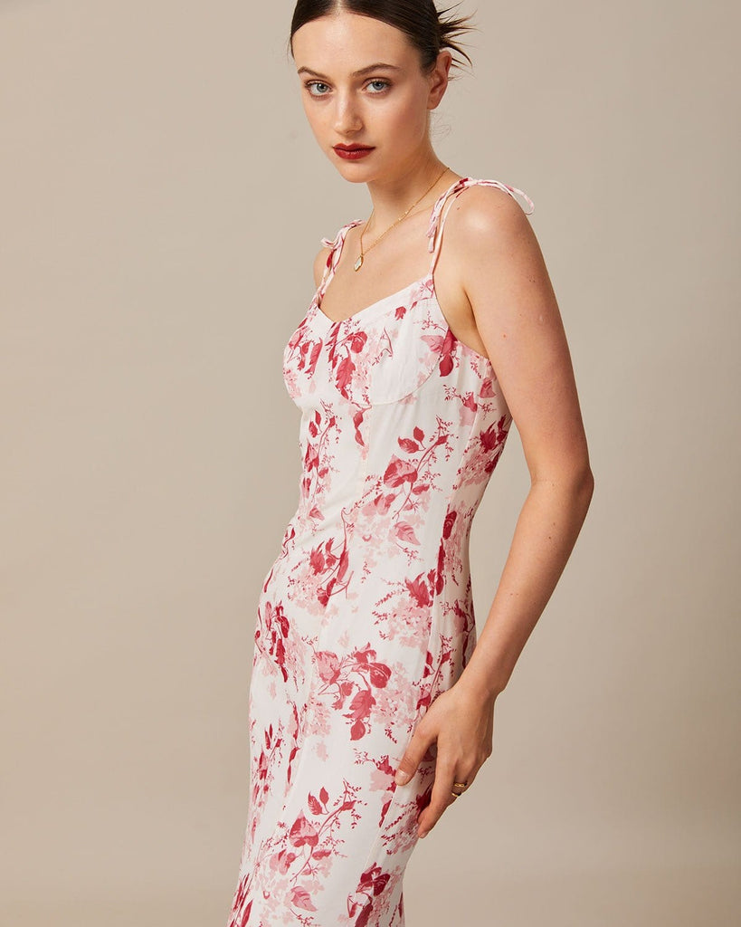 The Red Floral Ruffle Maxi Dress Dresses - RIHOAS