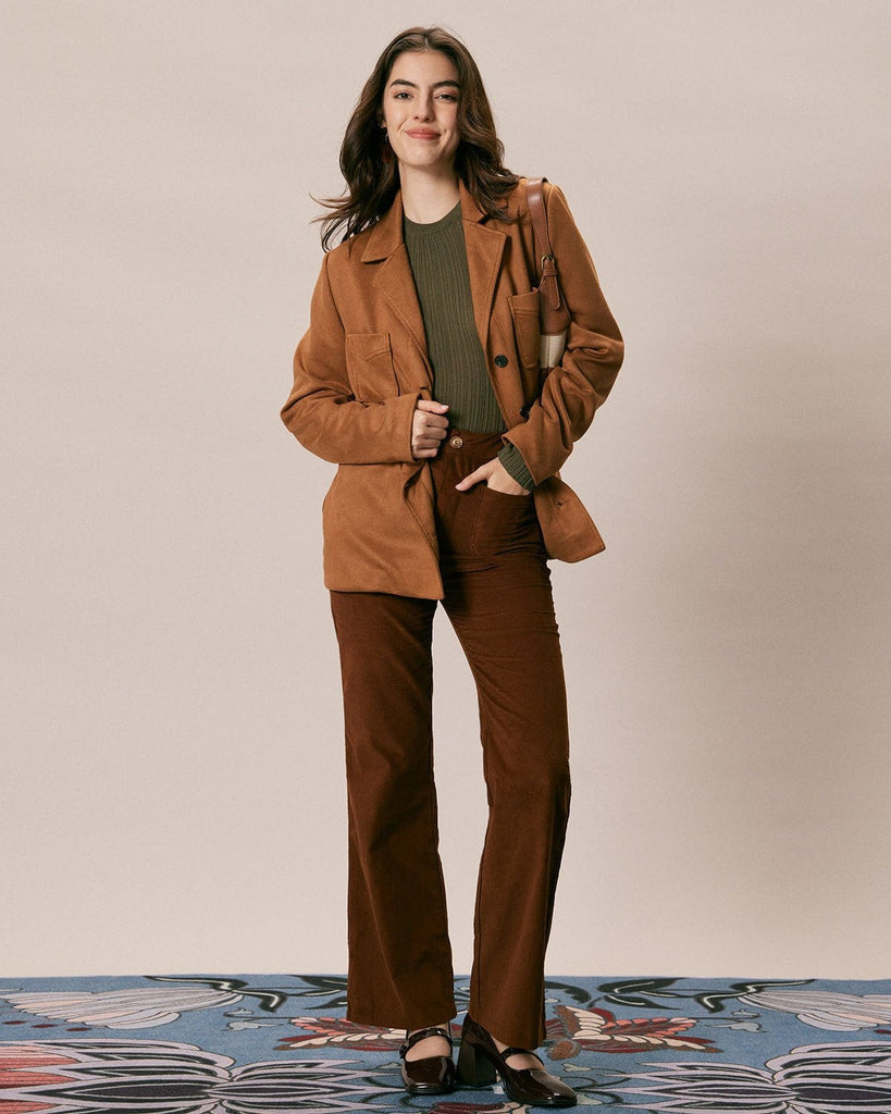 The Suede Lapel Pockets Jacket Outerwear - RIHOAS