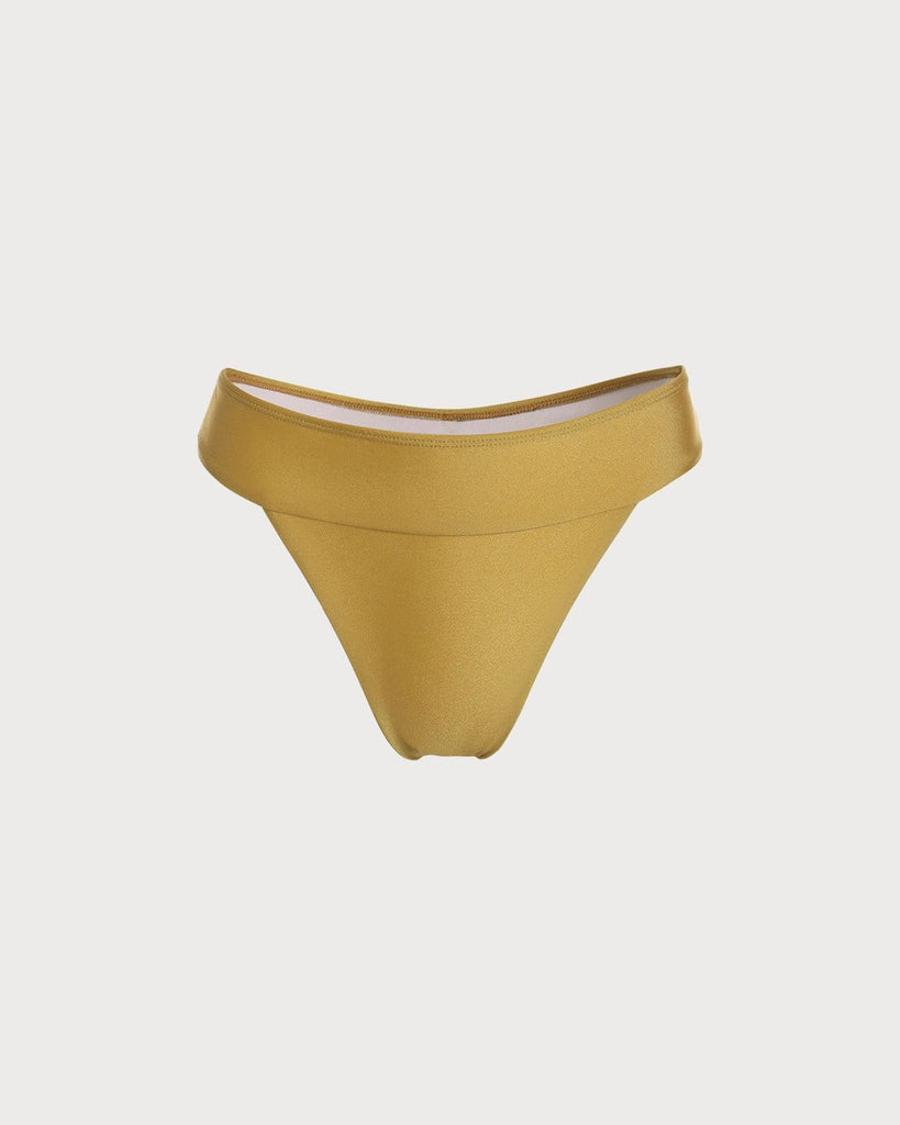 The Yellow Solid Bikini Bottom Yellow Bikinis - RIHOAS