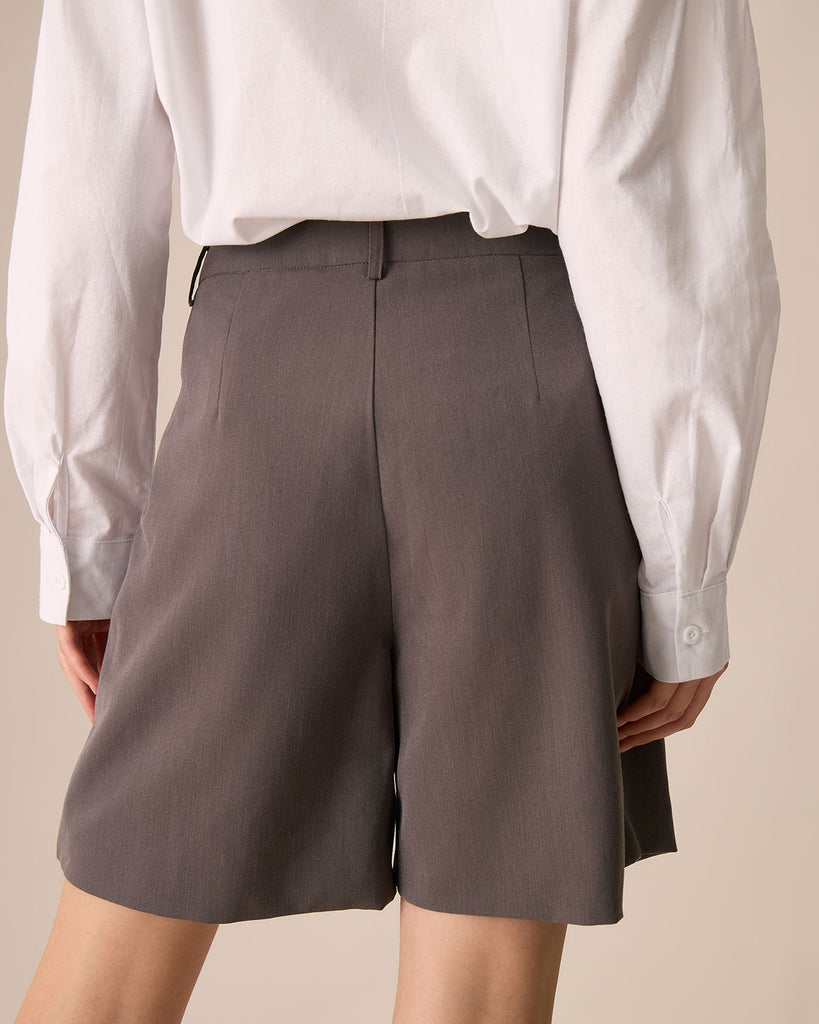 Women's Coffee Pocket Wide-leg Shorts