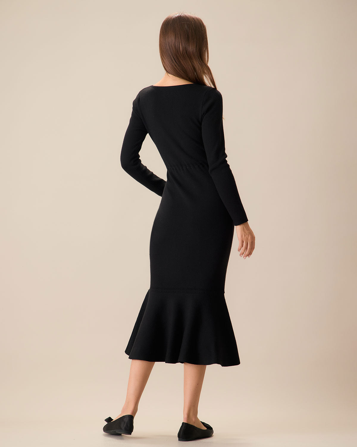 Women's Black Square Neck Mermaid Sweater Maxi Dress & Reviews - Black - Dresses | RIHOAS Women's Black Square Neck Mermaid Sweater Maxi Dress & Reviews - Black - Dresses | RIHOAS