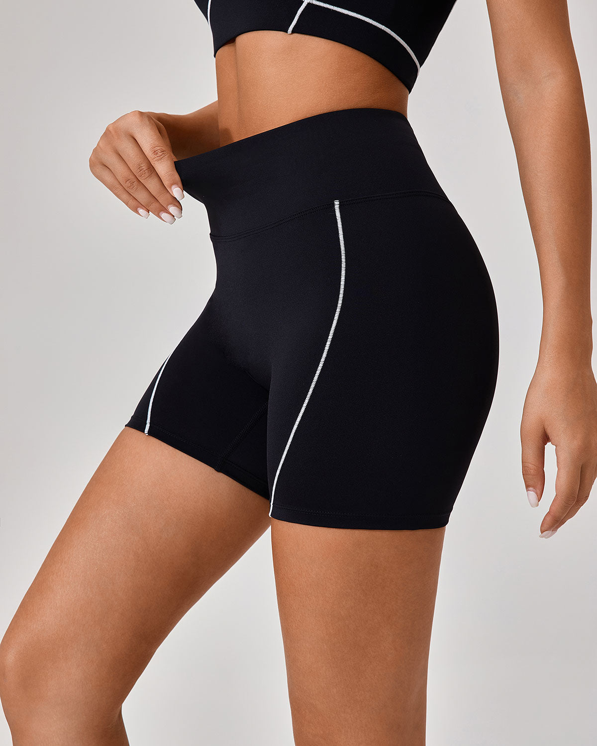 Black High Waisted Yoga Shorts