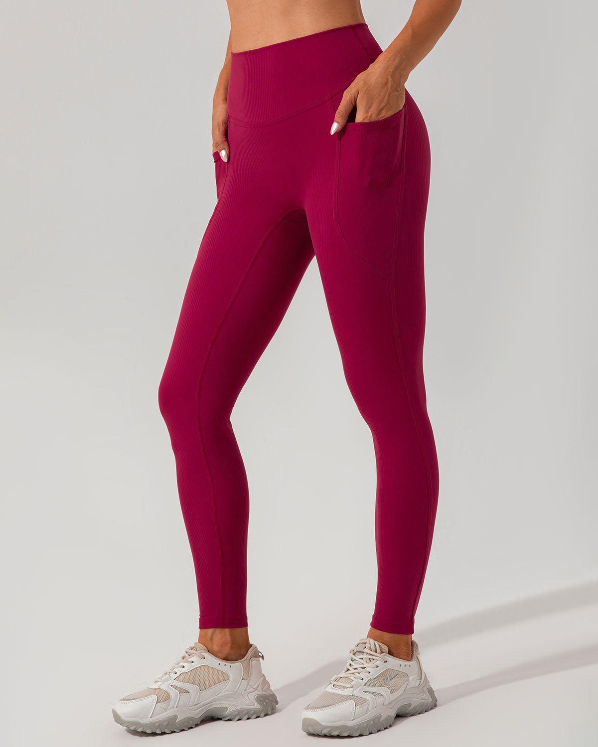 Red Quick-drying High Waisted Yoga Leggings