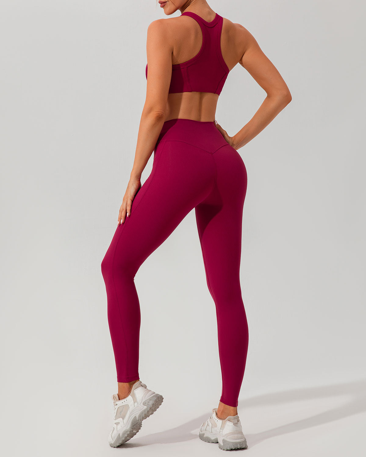 Red Quick-drying High Waisted Yoga Leggings
